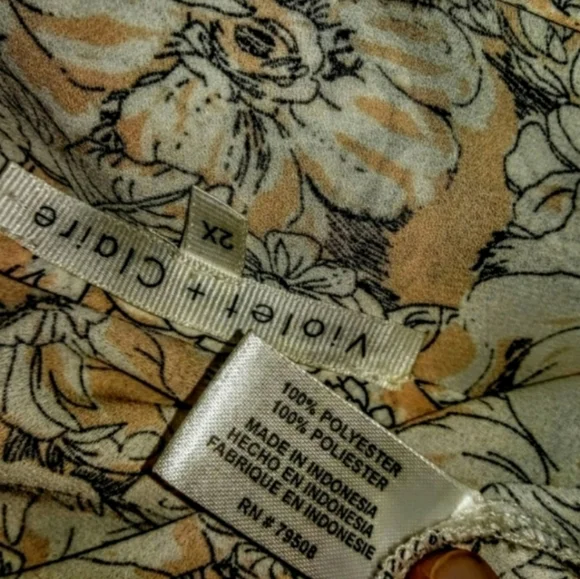 Violet + Claire High Low Floral Tunic Top Size 2X NWOT - Picture 10 of 11